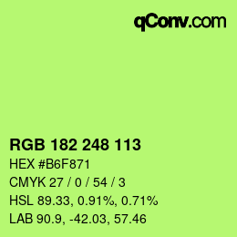 Color code: RGB 182 248 113 | qconv.com