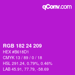 カラーコード: RGB 182 24 209 | qconv.com