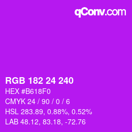 カラーコード: RGB 182 24 240 | qconv.com