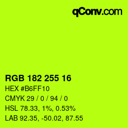 カラーコード: RGB 182 255 16 | qconv.com