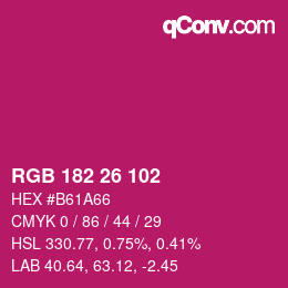 Color code: RGB 182 26 102 | qconv.com