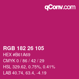 カラーコード: RGB 182 26 105 | qconv.com