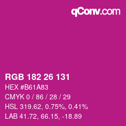 カラーコード: RGB 182 26 131 | qconv.com
