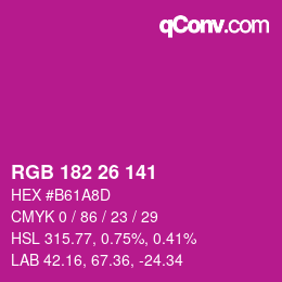 Color code: RGB 182 26 141 | qconv.com