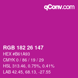 カラーコード: RGB 182 26 147 | qconv.com