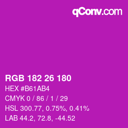 カラーコード: RGB 182 26 180 | qconv.com