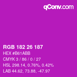 Color code: RGB 182 26 187 | qconv.com
