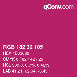 カラーコード: RGB 182 32 105 | qconv.com