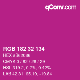 Color code: RGB 182 32 134 | qconv.com
