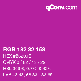 Farbcode: RGB 182 32 158 | qconv.com