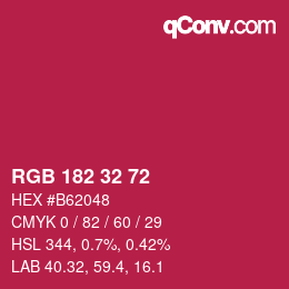 Farbcode: RGB 182 32 72 | qconv.com