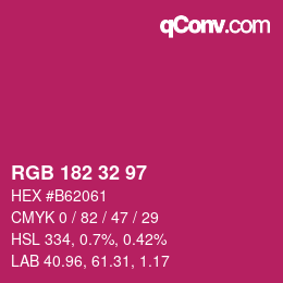 Color code: RGB 182 32 97 | qconv.com