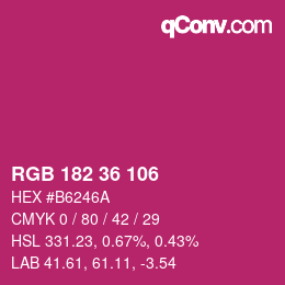 Color code: RGB 182 36 106 | qconv.com