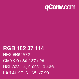 Color code: RGB 182 37 114 | qconv.com