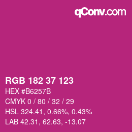 カラーコード: RGB 182 37 123 | qconv.com