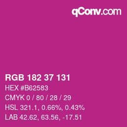 Color code: RGB 182 37 131 | qconv.com
