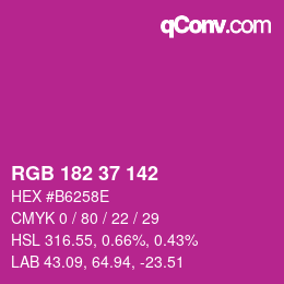 Color code: RGB 182 37 142 | qconv.com