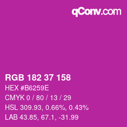 カラーコード: RGB 182 37 158 | qconv.com