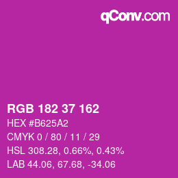 カラーコード: RGB 182 37 162 | qconv.com