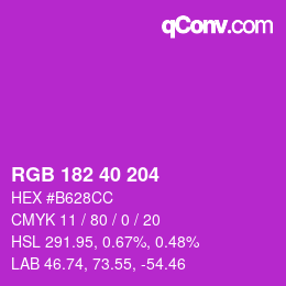 Color code: RGB 182 40 204 | qconv.com