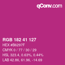 カラーコード: RGB 182 41 127 | qconv.com