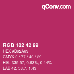 カラーコード: RGB 182 42 99 | qconv.com