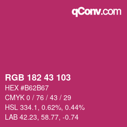 Color code: RGB 182 43 103 | qconv.com