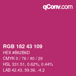 Farbcode: RGB 182 43 109 | qconv.com