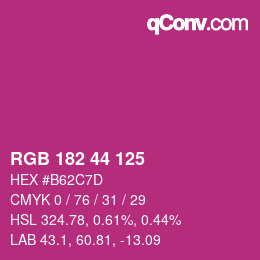 Color code: RGB 182 44 125 | qconv.com