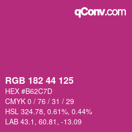 Code couleur: RGB 182 44 125 | qconv.com