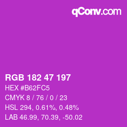 カラーコード: RGB 182 47 197 | qconv.com