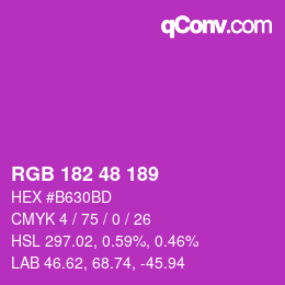 カラーコード: RGB 182 48 189 | qconv.com