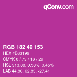カラーコード: RGB 182 49 153 | qconv.com