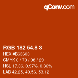 カラーコード: RGB 182 54.8 3 | qconv.com
