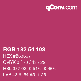 Color code: RGB 182 54 103 | qconv.com