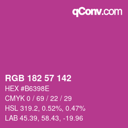 Color code: RGB 182 57 142 | qconv.com