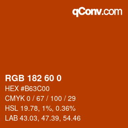 Color code: RGB 182 60 0 | qconv.com