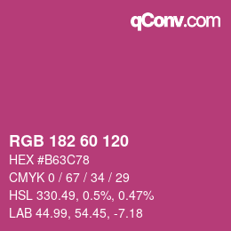 カラーコード: RGB 182 60 120 | qconv.com