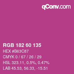 颜色代码: RGB 182 60 135 | qconv.com