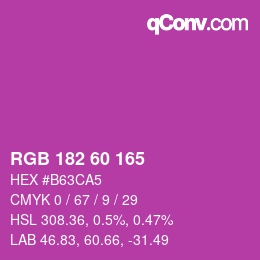 カラーコード: RGB 182 60 165 | qconv.com