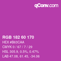 颜色代码: RGB 182 60 170 | qconv.com