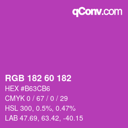 颜色代码: RGB 182 60 182 | qconv.com
