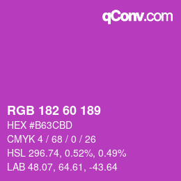 カラーコード: RGB 182 60 189 | qconv.com