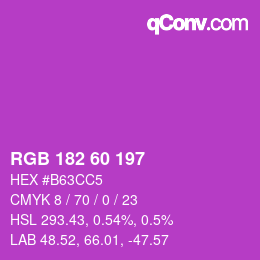 カラーコード: RGB 182 60 197 | qconv.com