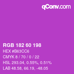 カラーコード: RGB 182 60 198 | qconv.com