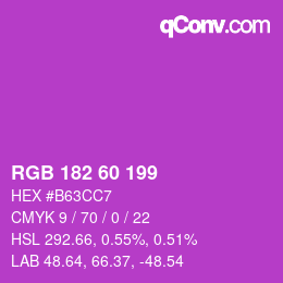 颜色代码: RGB 182 60 199 | qconv.com