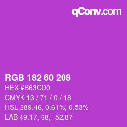 颜色代码: RGB 182 60 208 | qconv.com