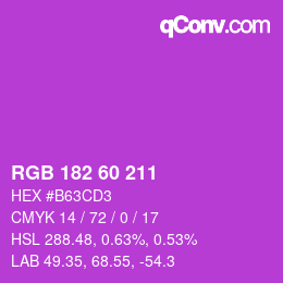 颜色代码: RGB 182 60 211 | qconv.com