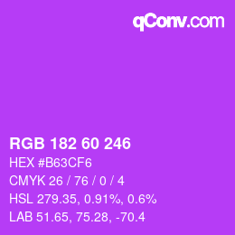 カラーコード: RGB 182 60 246 | qconv.com