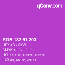 Color code: RGB 182 61 203 | qconv.com